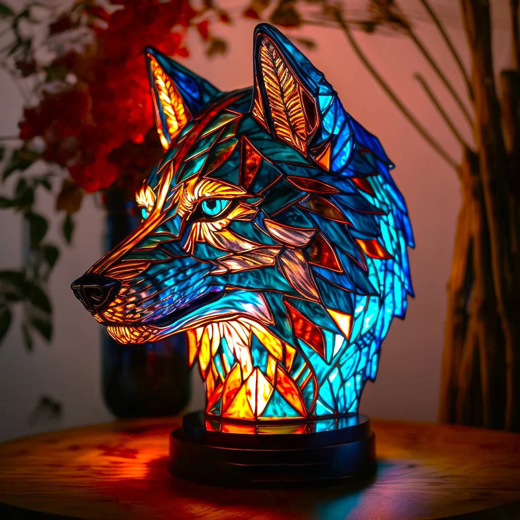 Artistic Animal Table Lamp | Stained Glass Effect with Warm Glow | Compact Decorative Accent for Cozy Spaces 14