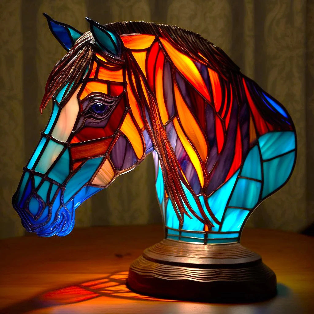 Artistic Animal Table Lamp | Stained Glass Effect with Warm Glow | Compact Decorative Accent for Cozy Spaces 15