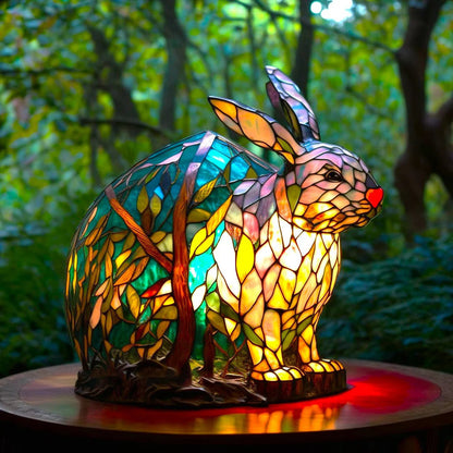 Artistic Animal Table Lamp | Stained Glass Effect with Warm Glow | Compact Decorative Accent for Cozy Spaces 4