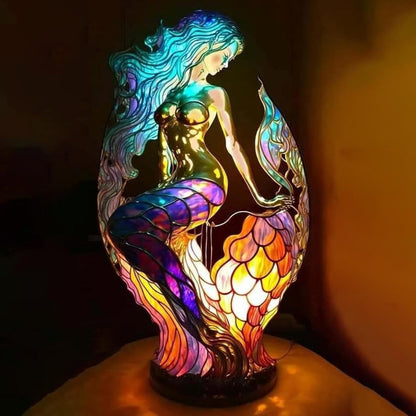 Artistic Animal Table Lamp | Stained Glass Effect with Warm Glow | Compact Decorative Accent for Cozy Spaces 5