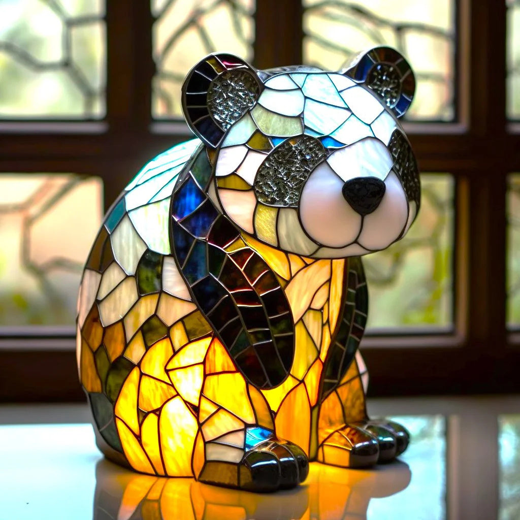 Artistic Animal Table Lamp | Stained Glass Effect with Warm Glow | Compact Decorative Accent for Cozy Spaces 6