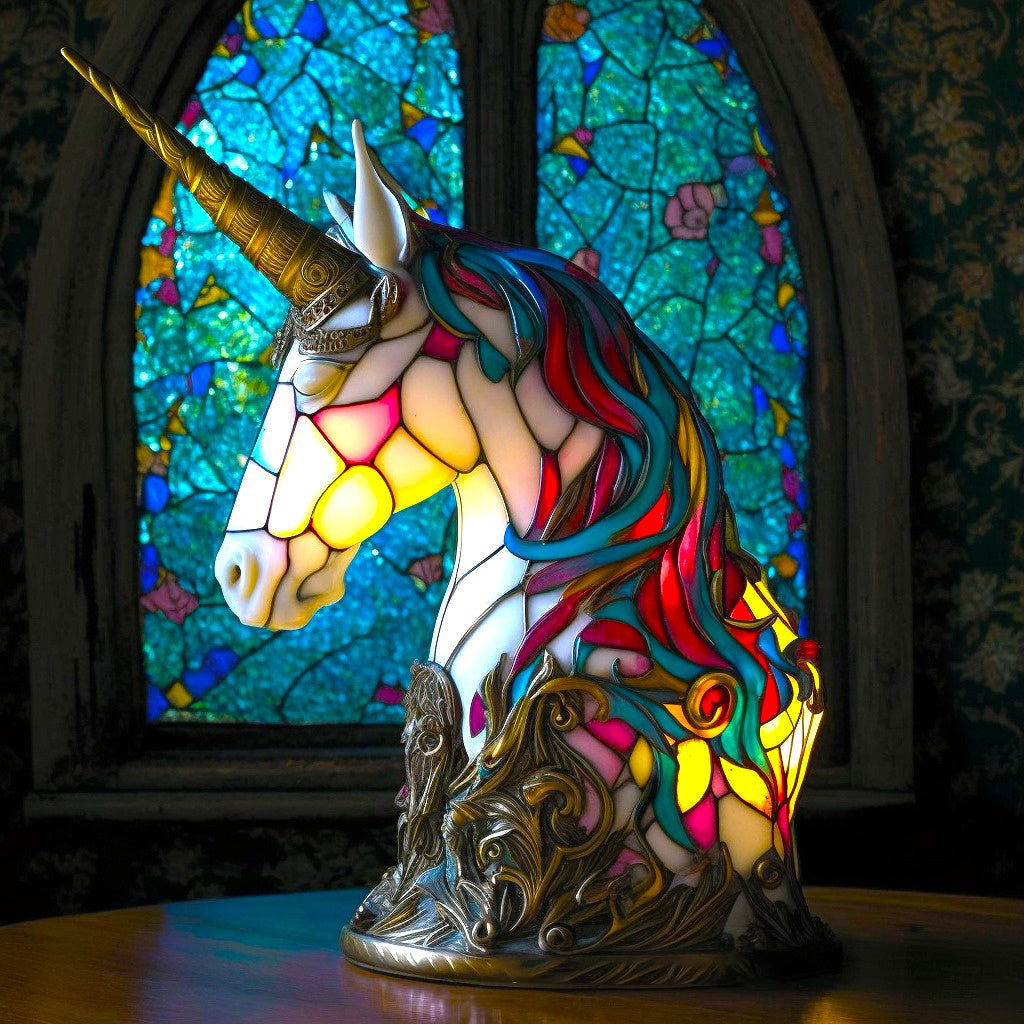 Artistic Animal Table Lamp | Stained Glass Effect with Warm Glow | Compact Decorative Accent for Cozy Spaces 8
