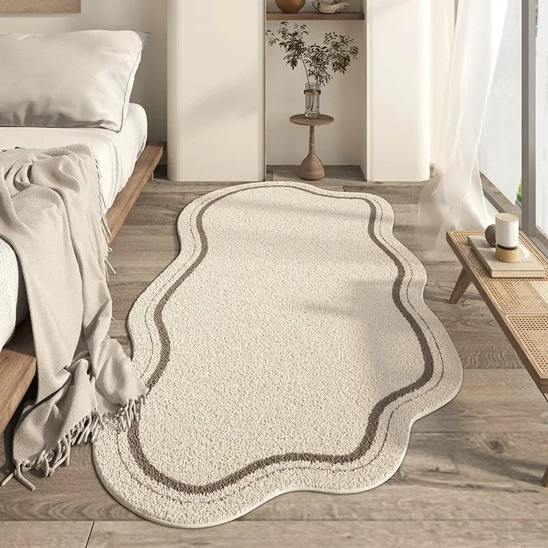 Artistic Area Rug | Irregular Shaped Design with Non-Slip Backing | Soft Texture for Modern Living Rooms 0