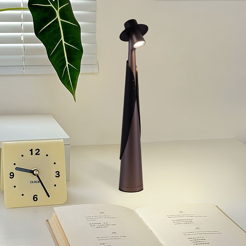 Artistic LED Desk Lamp | Cordless Table Lamp with Touch Control | Rechargeable Battery for Ambient Lighting 0