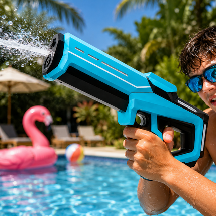 Automatic Water Gun with Large Tank for Continuous Spray | Long Range Fun for Backyard Battles and Pool Parties