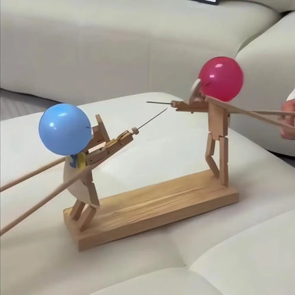 Wooden Balloon Sword Duel Game for Kids & Adults | Active Indoor Play for Fun and Coordination