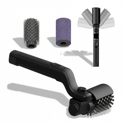 Electric Grill Brush with Rechargeable Battery & Stainless Steel Handle | Effortless BBQ Cleaning for Outdoor Grills
