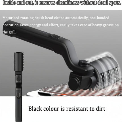 Electric Grill Brush with Rechargeable Battery & Stainless Steel Handle | Effortless BBQ Cleaning for Outdoor Grills