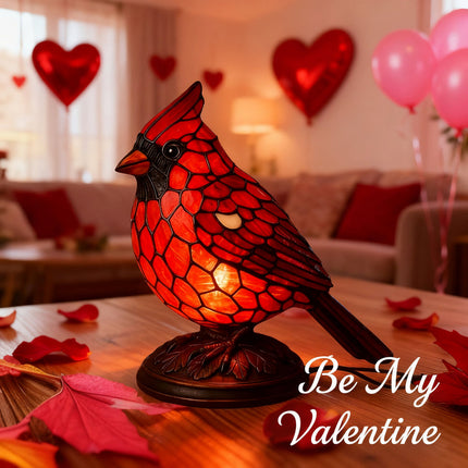 Decorative Table Lamp with USB Powered Design & Red Cardinal Bird Look | Soft Ambient Lighting for Home or Office