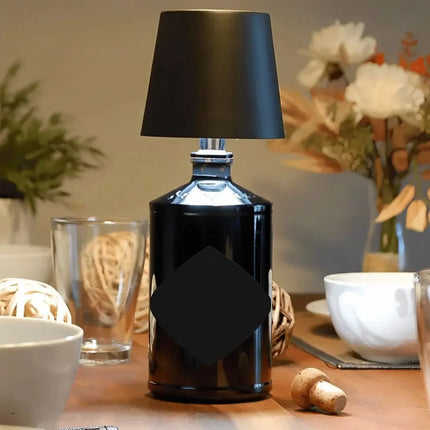 Bottle Table Lamp with Adjustable Brightness | USB Rechargeable LED Light for Custom Home Décor