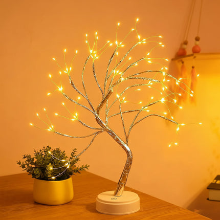 Decorative Bonsai Tree Table Lamp with Warm LED Glow | Nature-Inspired Lighting for Cozy Home Decor