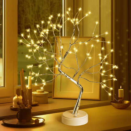 Decorative Bonsai Tree Table Lamp with Warm LED Glow | Nature-Inspired Lighting for Cozy Home Decor