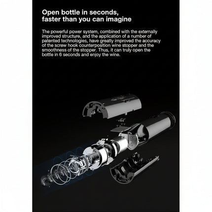 Electric Wine Opener with One-Touch Operation | Automatic Corkscrew for Effortless Bottle Opening
