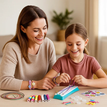 Bracelet Making Kit for Kids with Colorful Threads & Accessories | Creative Jewelry Craft Set for Friendship Bracelets