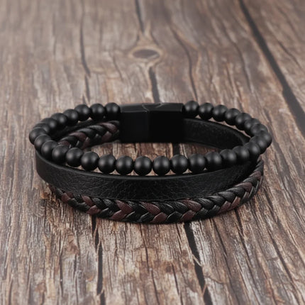 Natural Stone Bead Bracelet with Adjustable Fit | Mindfulness Support for Calm and Stress Relief