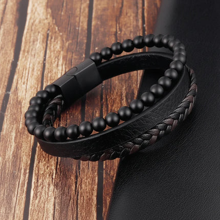 Natural Stone Bead Bracelet with Adjustable Fit | Mindfulness Support for Calm and Stress Relief