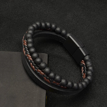 Natural Stone Bead Bracelet with Adjustable Fit | Mindfulness Support for Calm and Stress Relief