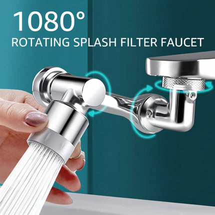 Rotating Faucet Extender with 1080° Adjustable Head | Splash Filter for Mess-Free Washing in Kitchen and Bathroom