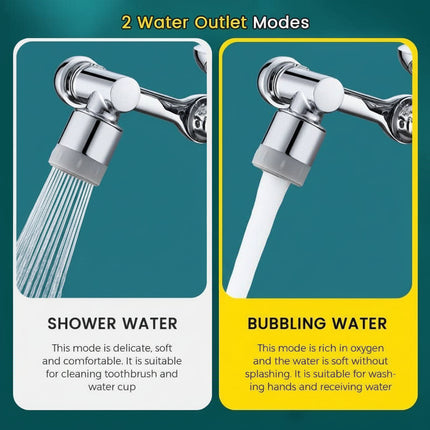 Rotating Faucet Extender with 1080° Adjustable Head | Splash Filter for Mess-Free Washing in Kitchen and Bathroom