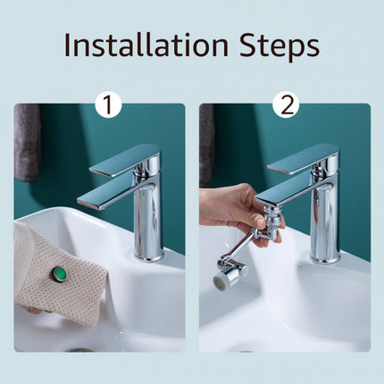 Rotating Faucet Extender with 1080° Adjustable Head | Splash Filter for Mess-Free Washing in Kitchen and Bathroom