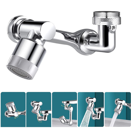 Rotating Faucet Extender with 1080° Adjustable Head | Splash Filter for Mess-Free Washing in Kitchen and Bathroom