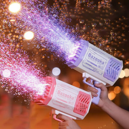 LED Bubble Gun Toy with Rechargeable Battery for Colorful Outdoor Fun | High-Output Bubble Blower for Kids