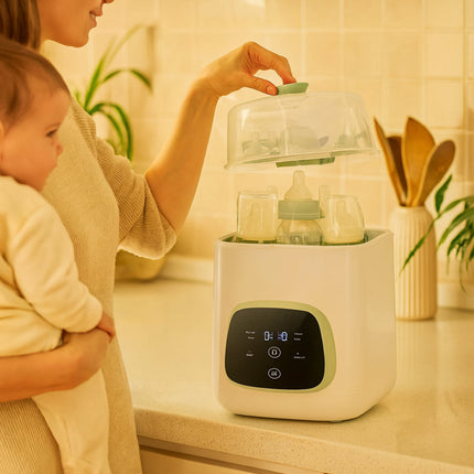 Automatic Baby Bottle Washer with Steam Sterilization & Hot Air Drying | All-in-One Countertop Solution for Easy Cleaning and Storage