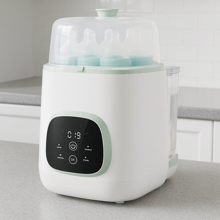 Automatic Baby Bottle Washer with Steam Sterilization & Hot Air Drying | All-in-One Countertop Solution for Easy Cleaning and Storage