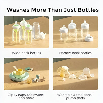 Automatic Baby Bottle Washer with Steam Sterilization & Hot Air Drying | All-in-One Countertop Solution for Easy Cleaning and Storage
