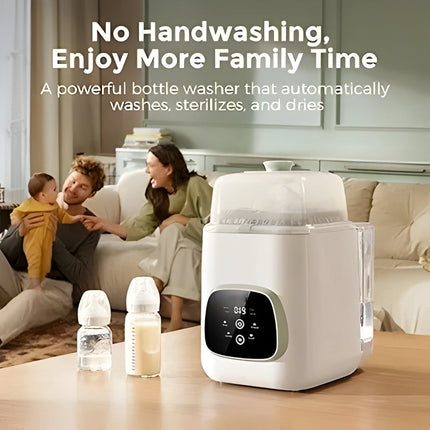 Automatic Baby Bottle Washer with Steam Sterilization & Hot Air Drying | All-in-One Countertop Solution for Easy Cleaning and Storage
