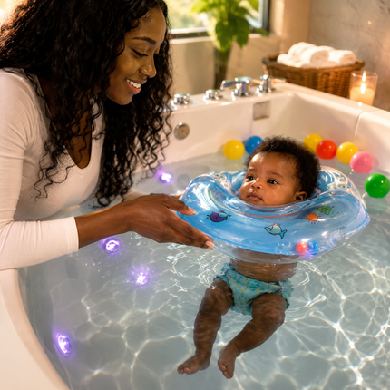Baby Float Neck Ring with Adjustable Support | Safe and Easy Infant Bath Time for Gentle Water Play
