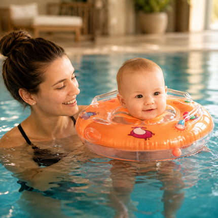 Baby Float Neck Ring with Adjustable Support | Safe and Easy Infant Bath Time for Gentle Water Play