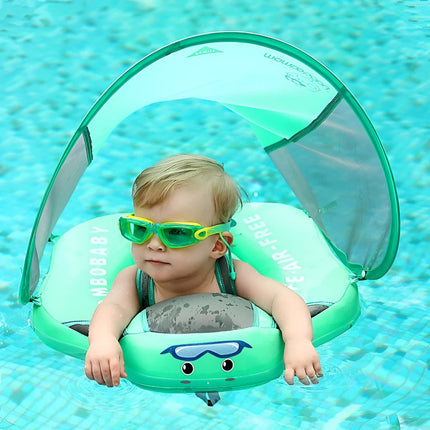 Baby Pool Float with Canopy Shade for Sun Protection | Comfortable Infant Swim Float for Safe Water Introduction
