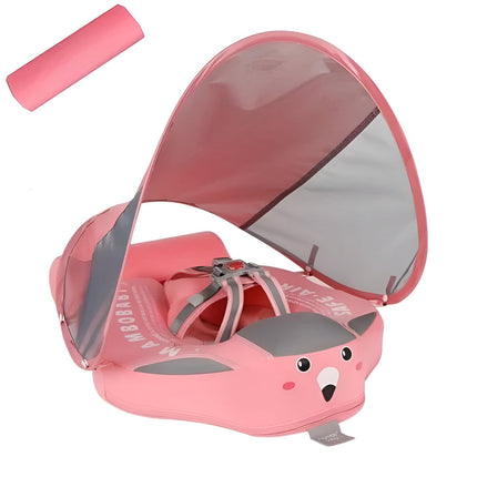 Baby Pool Float with Canopy Shade for Sun Protection | Comfortable Infant Swim Float for Safe Water Introduction