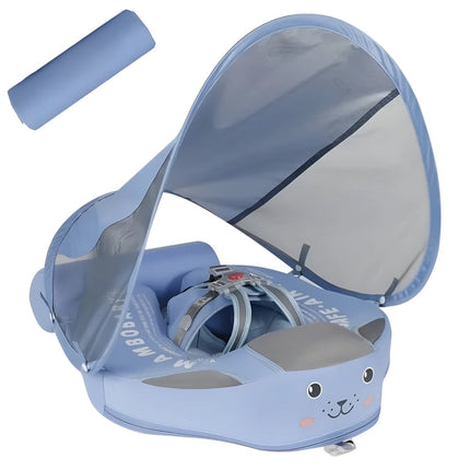 Baby Pool Float with Canopy Shade for Sun Protection | Comfortable Infant Swim Float for Safe Water Introduction