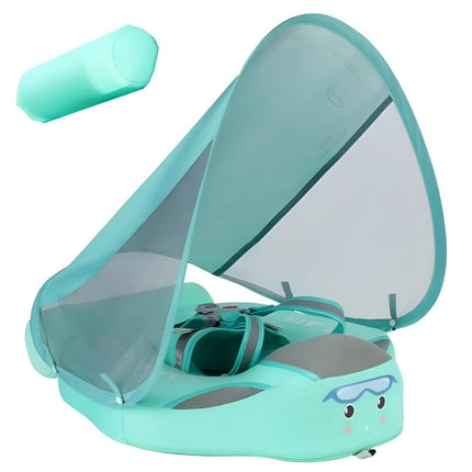 Baby Pool Float with Canopy Shade for Sun Protection | Comfortable Infant Swim Float for Safe Water Introduction