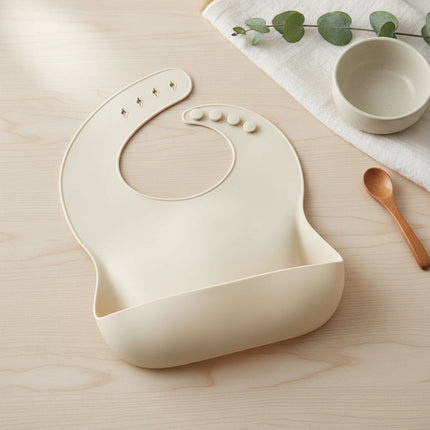 Silicone Baby Bib with Deep Catch Pocket | Adjustable Waterproof Design for Cleaner Mealtimes