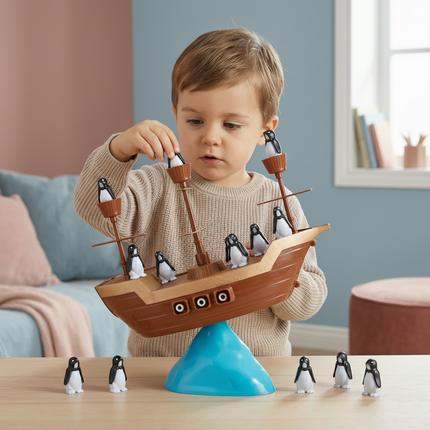 Balancing Game for Kids with Pirate Ship & Penguin Stacking | Fun Skill-Building Activity for Ages 3+