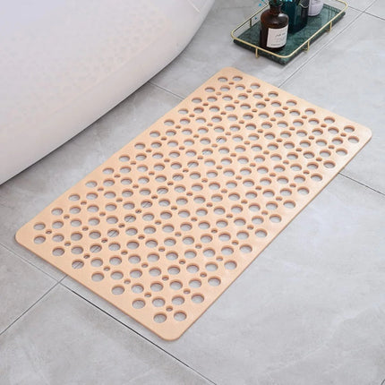 Suction Cup Bath Mat with Drain Hole Design | Textured PVC Shower Mat for Safety and Easy Rinsing