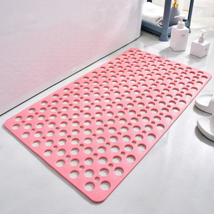 Suction Cup Bath Mat with Drain Hole Design | Textured PVC Shower Mat for Safety and Easy Rinsing
