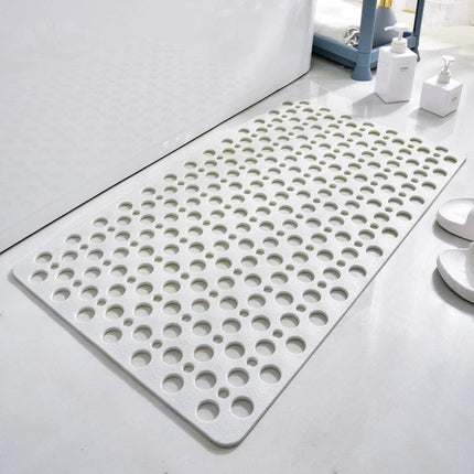 Suction Cup Bath Mat with Drain Hole Design | Textured PVC Shower Mat for Safety and Easy Rinsing