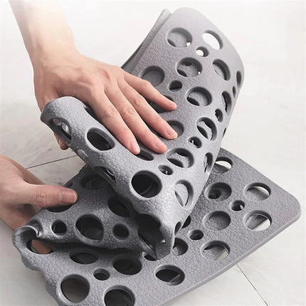 Suction Cup Bath Mat with Drain Hole Design | Textured PVC Shower Mat for Safety and Easy Rinsing