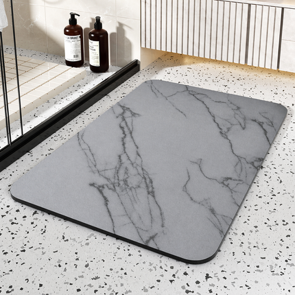 Quick Dry Bathroom Mat with Diatom Stone Surface | Non-Slip Marble Rug for Moisture Control