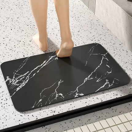 Quick Dry Bathroom Mat with Diatom Stone Surface | Non-Slip Marble Rug for Moisture Control