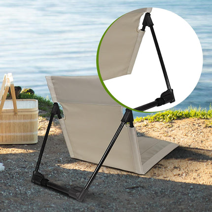 Foldable Floor Chair with Adjustable Reclining Backrest | Padded Comfort for Camping and Beach Trips