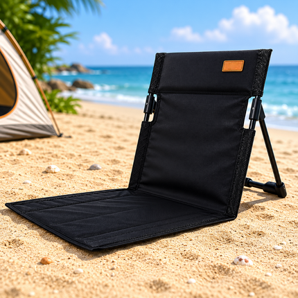 Foldable Floor Chair with Adjustable Reclining Backrest | Padded Comfort for Camping and Beach Trips