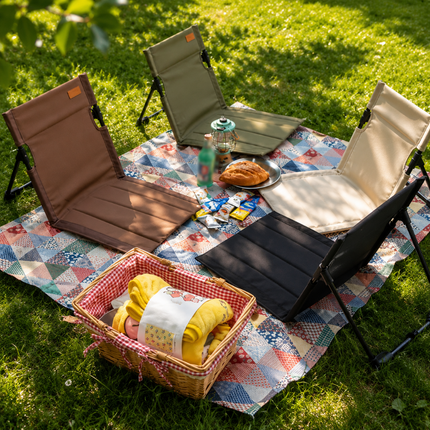 Foldable Floor Chair with Adjustable Reclining Backrest | Padded Comfort for Camping and Beach Trips