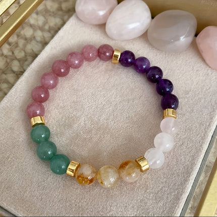 Birthstone Beaded Bracelet with Natural Stone | Vintage Stretch Accessory for Everyday Style and Meaning