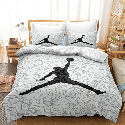 Basketball Print Bedding Set with Duvet Cover & Pillowcase | Sporty Style for Kids and Teens
