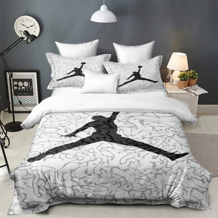 Basketball Print Bedding Set with Duvet Cover & Pillowcase | Sporty Style for Kids and Teens